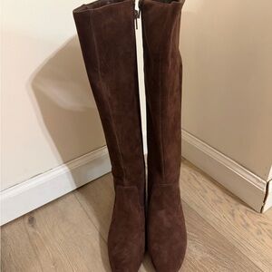 Alex Marie Chocolate Suede Heeled Boots